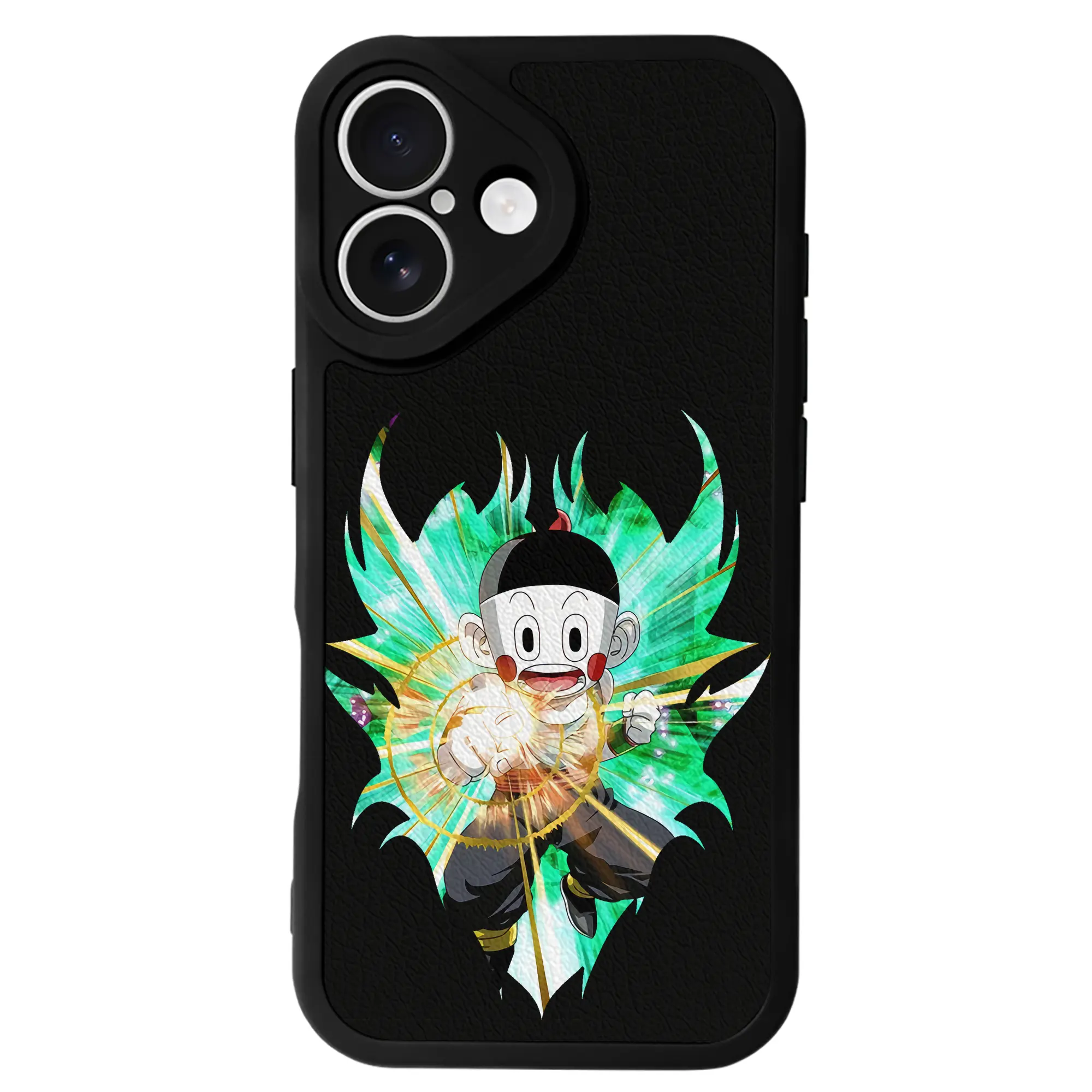 ドラゴンボール グッズ チャオズ - IPhone 16シリーズ対応 ・ シリコンスマホケース ・ レザー調 ・ 高精度フィット ・ 耐衝撃 ・ ワイヤレス充電対応 ・ 精密カット